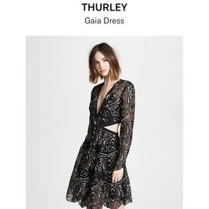 Thurley long sleeve black laser cut out dress